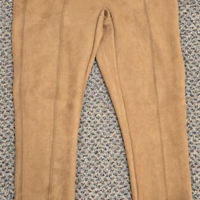 Spanx Faux Suede Leggings 'Rich Caramel' (Women's L)